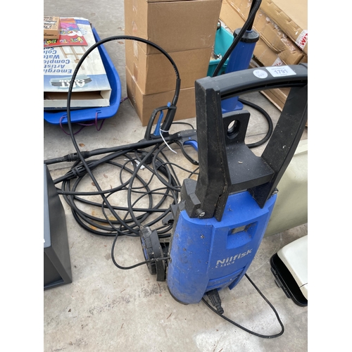 1791 - A NILFISK C110.4 ELECTRIC PRESSURE WASHER WITH TWO LANCES