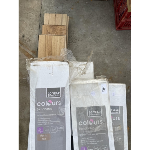 1811 - FIVE PACKS OF BRUSHED FINISH SOLID OAK FLOORING