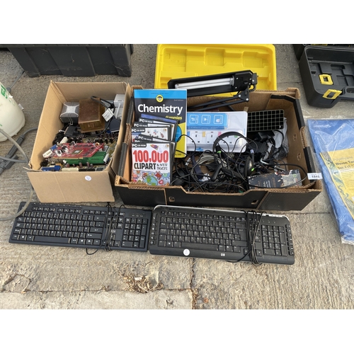 1845 - AN ASSORTMENT OF COMPUTER ITEMS TO INCLUDE CIRCUIT BOARDS AND KEYBOARDS ETC