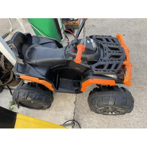 1885 - A KID TRAX BATTERY OPERATED CHILDS RIDE ALONG QUAD BIKE