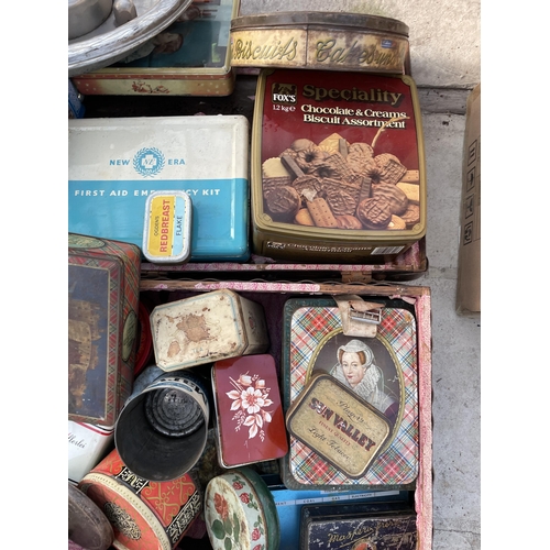 1902 - A LARGE ASSORTMENT OF VINTAGE TINS