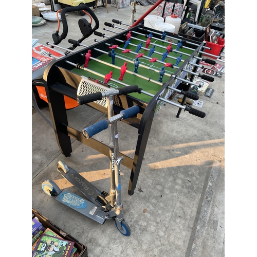 2093 - A CHILDS TABLE FOOTBALL AND TWO SCOOTERS