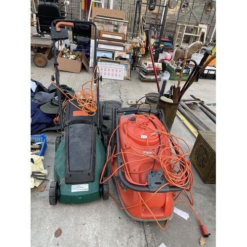 2128 - A FLYMO ELECTRIC LAWN MOWER AND A FURTHER ELECTRIC LAWN MOWER