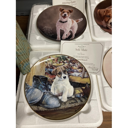 1466 - A COLLECTION OF DANBURY MINT, JACK RUSSELL THEMED CABINET PLATES WITH CERTIFICATES - 14 IN TOTAL