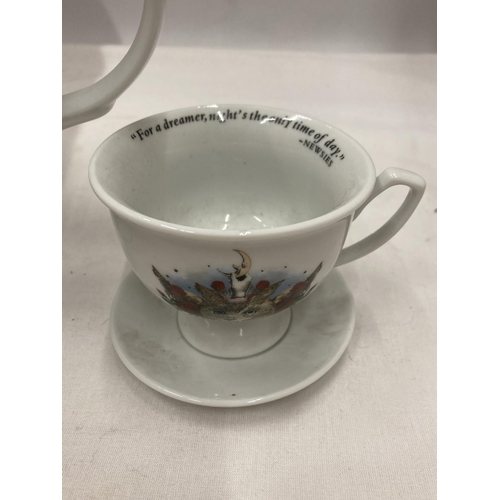 699A - A HENDRICKS TEAPOT AND CUP AND SAUCER