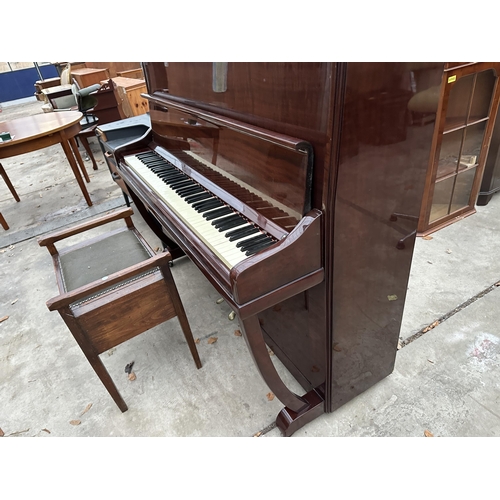 2954A - A CHAPPELL OF LONDON OVERSTRUNG UPRIGHT PIANO AND A PIANO STOOL