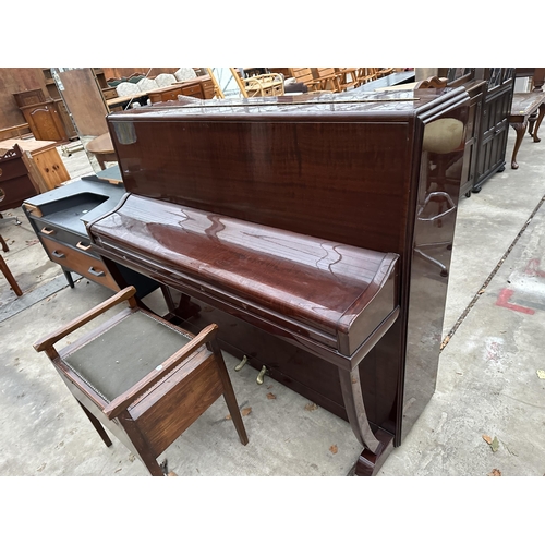 2954A - A CHAPPELL OF LONDON OVERSTRUNG UPRIGHT PIANO AND A PIANO STOOL