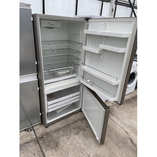 2368 - A SILVER FISHER & PAYKEL UPRIGHT FRIDGE FREEZER WITH WATER DISPENSER