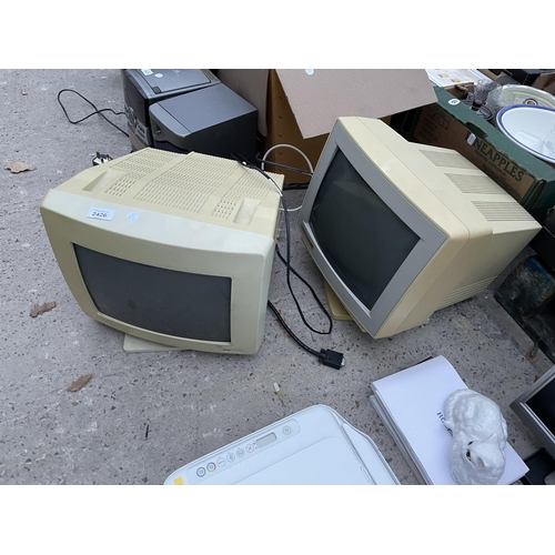 2426 - TWO RETRO COMPUTER MONITORS