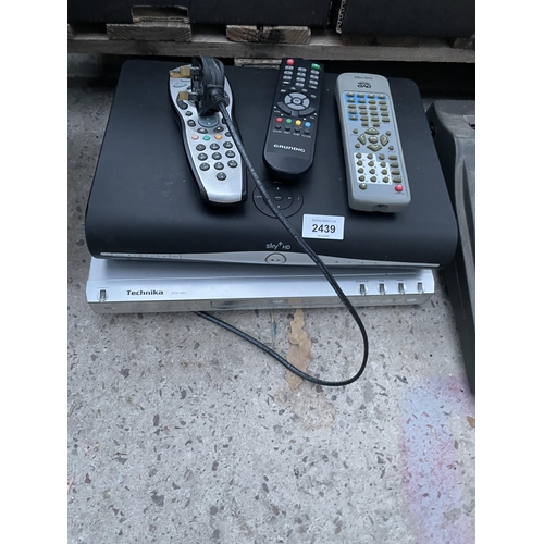 2439 - A TECHNIKA DVD PLAYER AND A SKY BOX