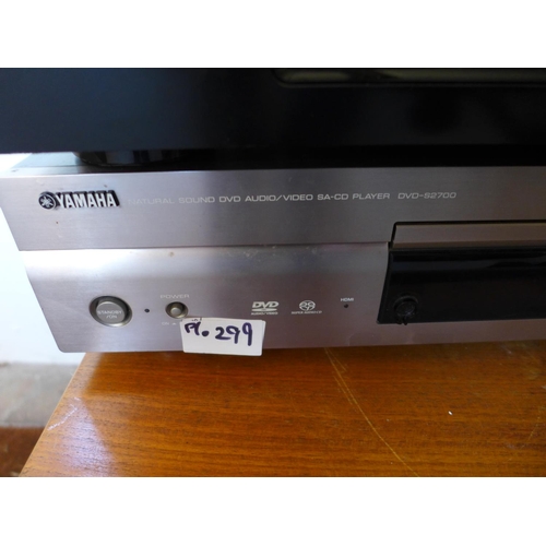 299 - A DENON AVR - 2313 RECEIVER, POWER CABLE AND REMOTE CONTROL, YAMAHA AUDIO/VIDEO SA - CD PLAYER, DVD-... 