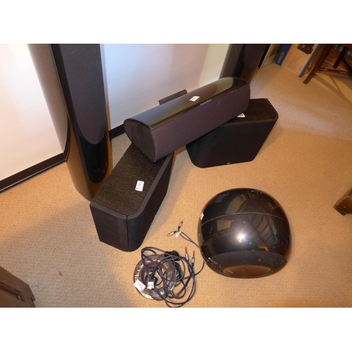 300 - A BOWER AND WILKINS 5.1 HOME CINEMA SPEAKER SYSTEM, COMPRISING XTC 150W CENTRE SPEAKER SYSTEM, TWO X... 