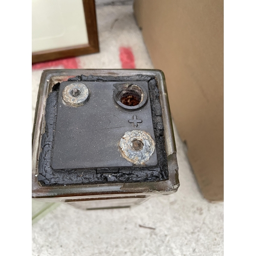 THREE VINTAGE GLASS CAR BATTERIES