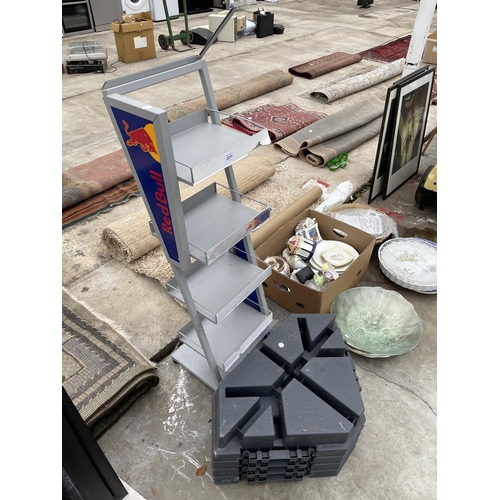 2231 - A SHOP DISPLAY STAND AND FOUR PLASTIC DISPLAY BLOCKS