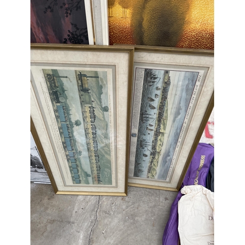 2237 - AN ASSORTMENT OF FRAMED PRINTS AND A CANVAS PRINT