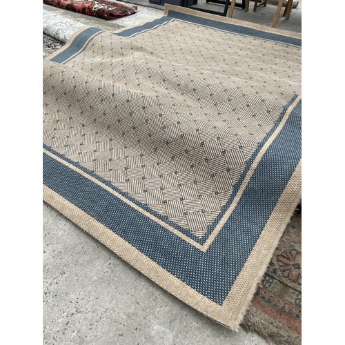 A Modern Blue Hessian Rug