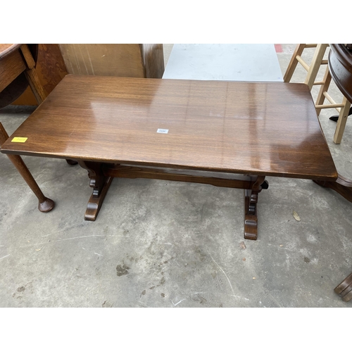 2896 - A MODERN OAK REFECTORY STYLE COFFEE TABLE, 42 X 21