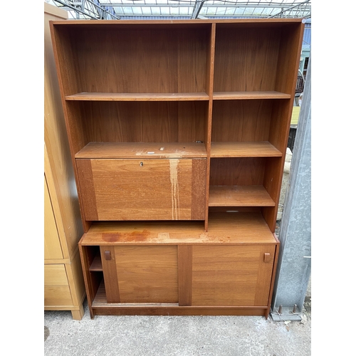 2907 - A RETRO TEAK LOUNGE UNIT, 48