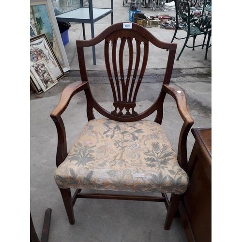 2926 - A 19TH CENTURY STYLE MAHOGANY FRAMED CARVER CHAIR