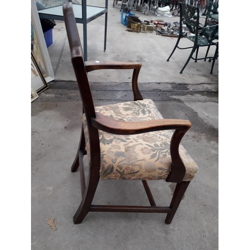 2926 - A 19TH CENTURY STYLE MAHOGANY FRAMED CARVER CHAIR