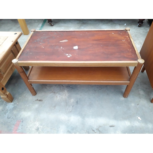 2947 - A RETRO TEAK TWO TIER COFFEE TABLE