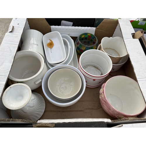 2329 - AN ASSORTMENT OF HOUSEHOLD CLEARANCE ITEMS TO INCLUDE CERAMICS AND GLASS WARE ETC