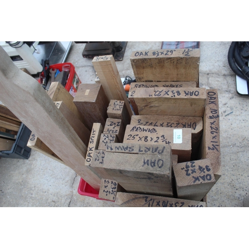 10 - BOX OF OAK LENGTHS, BOX OF OAK AND REDWOOD LENGTHS  NO VAT