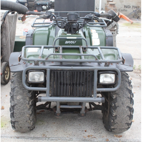 124 - KAWASAKI 400CC  4X4 QUAD (STARTER CLICKS, BUMPS OR KICKS UP)  NO VAT