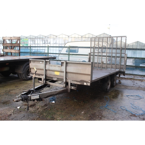 222 - INDESPENSION TWIN AXLE TRAILER WITH BEAVER TAIL   NO  VAT