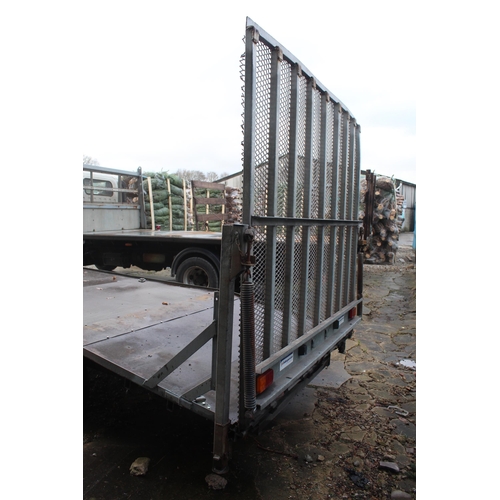 222 - INDESPENSION TWIN AXLE TRAILER WITH BEAVER TAIL   NO  VAT