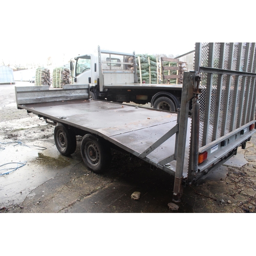 222 - INDESPENSION TWIN AXLE TRAILER WITH BEAVER TAIL   NO  VAT