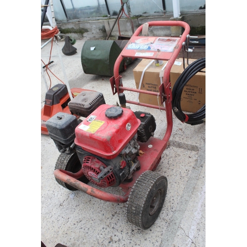 37 - CLARKE PETROL POWER WASHER WITH HOSE - NO VAT