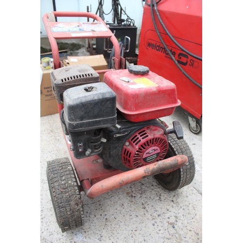 37 - CLARKE PETROL POWER WASHER WITH HOSE - NO VAT