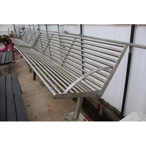 376 - STAINLESS STEEL BENCH  NO VAT