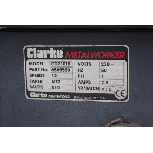 38 - CLARKE CDP301B PILLER DRILL - NO VAT