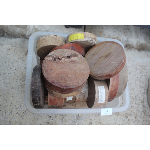 4 - BOX OF VARIOUS WOOD FOR TURNING  NO VAT