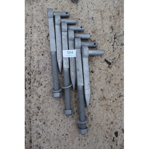 504 - 3 PAIRS OF GATE HOOKS  + VAT