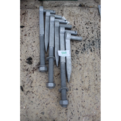 505 - 3 PAIRS OF GATE HOOKS  + VAT