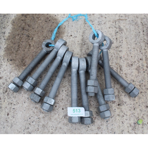 513 - 10 EYE BOLTS  + VAT