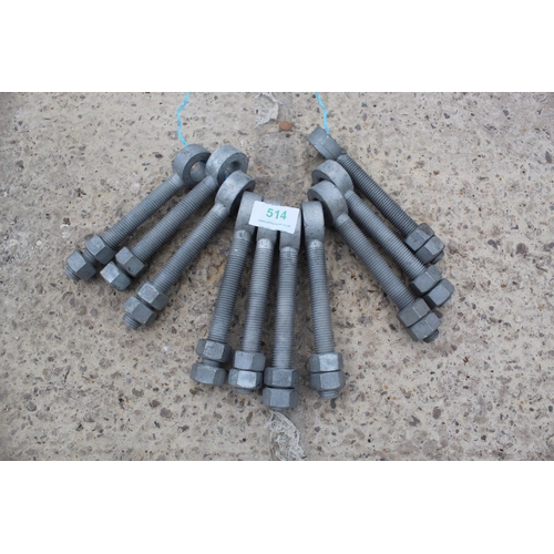 514 - 10 EYE BOLTS  + VAT