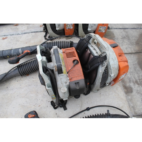 595 - 2 STIHL BACK PACK BLOWERS  NO VAT