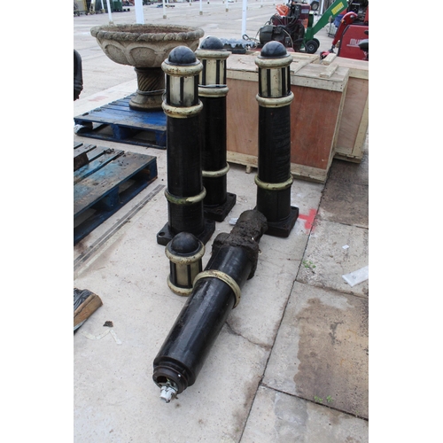 74 - 4 CAST LAMP POSTS  NO VAT