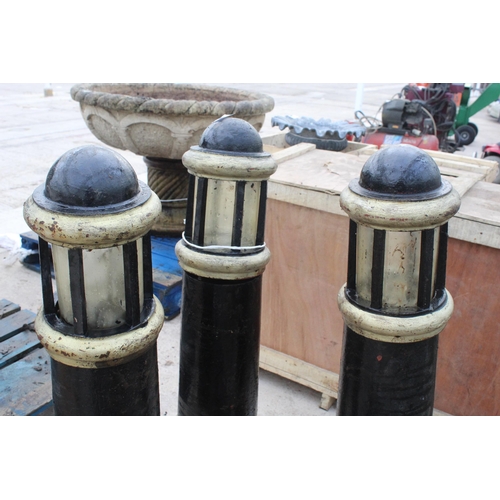 74 - 4 CAST LAMP POSTS  NO VAT