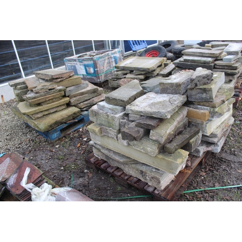 1011 - 2 PALLETS OF YORK STONE PIECES  NO VAT