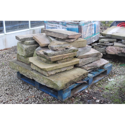 1011 - 2 PALLETS OF YORK STONE PIECES  NO VAT