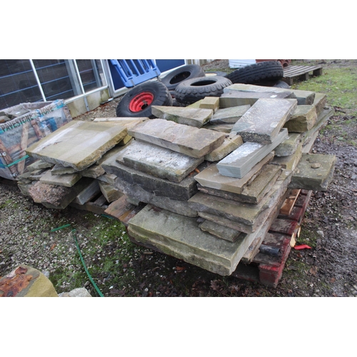 1012 - 2 PALLETS OF YORK STONE PIECES  NO VAT