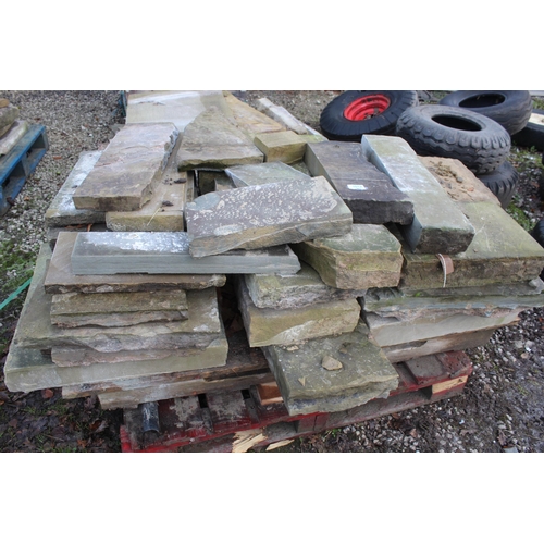 1012 - 2 PALLETS OF YORK STONE PIECES  NO VAT