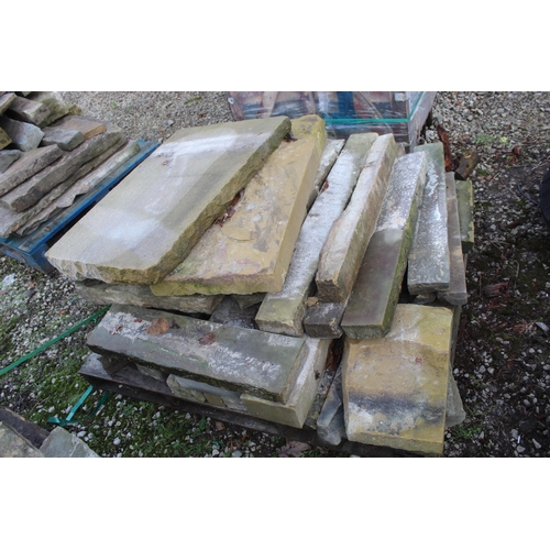 1012 - 2 PALLETS OF YORK STONE PIECES  NO VAT