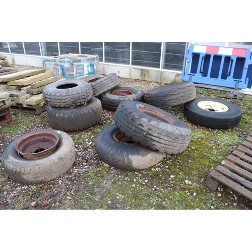 1014 - 9 VARIOUS WHEELS AND TYRES  NO VAT