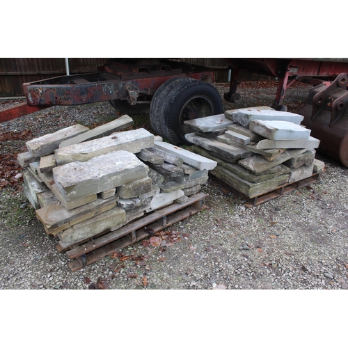 1018 - 2 PALLETS OF YORK STONE PIECES  NO VAT